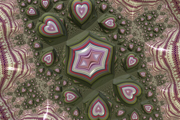 Computer-generated 3D fractal. Abstract fractal illustration in bright color.Abstract shapes in color.