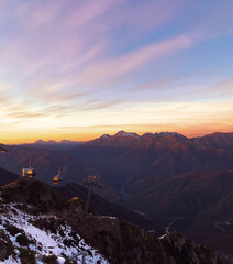 sunset in the mountains