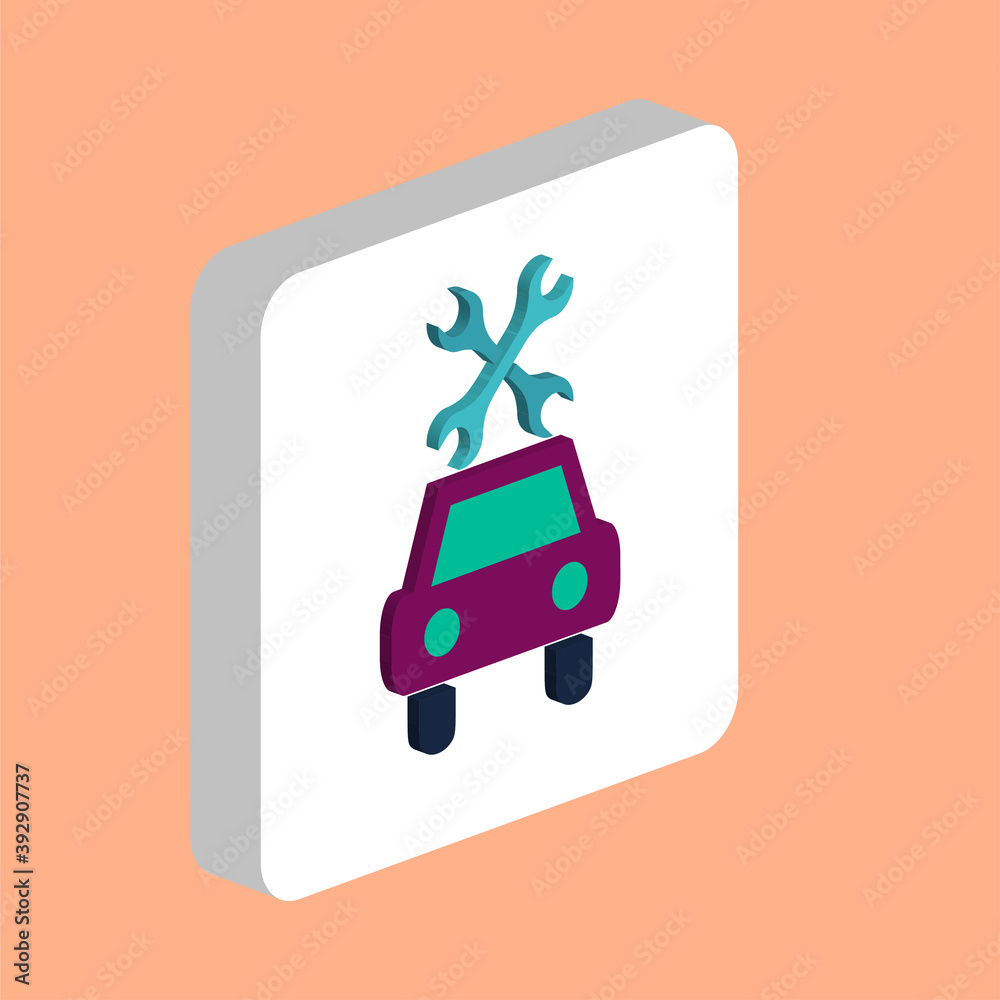 Poster car service simple vector icon. illustration symbol design template for web mobile ui element. perfe
