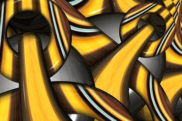 Computer-generated 3D fractal. Abstract fractal illustration in bright color.Abstract shapes in color.