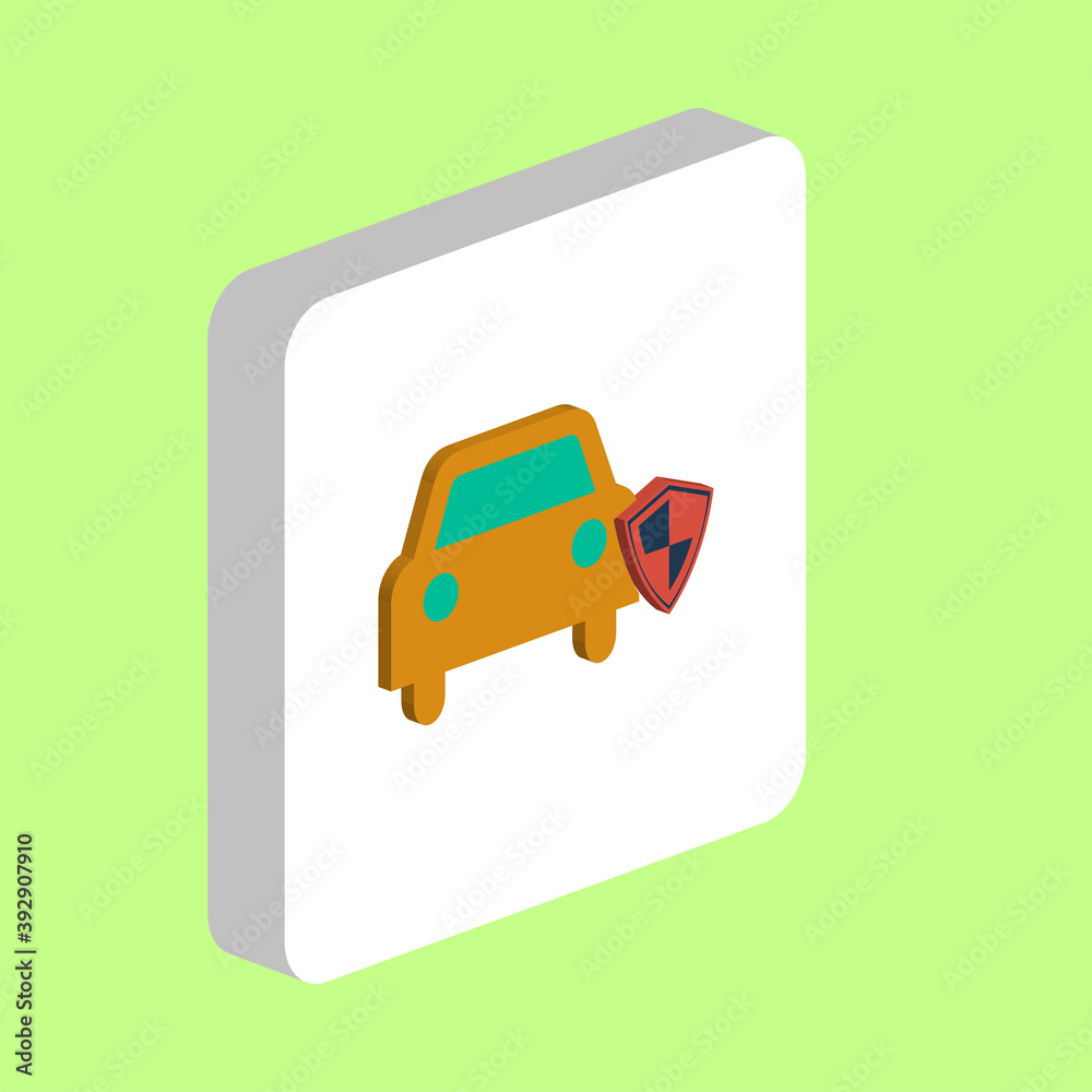 Poster protect car simple vector icon. illustration symbol design template for web mobile ui element. perfe