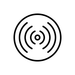 Black line icon for point