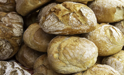 Bread rolls with flour