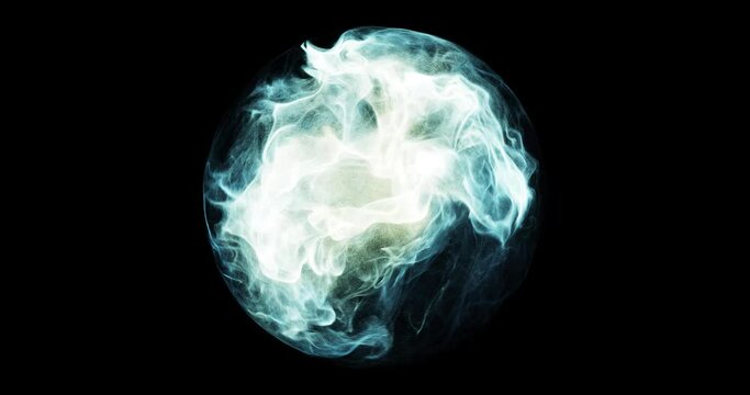 Magical and Mystical orb visual effect. Power particle and element moving within sphere to create the illusion of energy building up. energy surging within. 3D render, 4K loop. 
