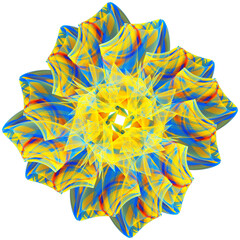 Abstract fractal illustration for creative design looks like flower.