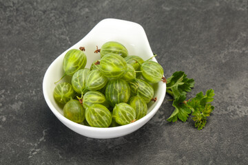 Fresh ripe green sweet gooseberry