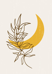 Botanical print boho minimalist printable wall art © Tolchik