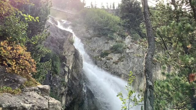 Waterfall del rutor in La Thuile woods