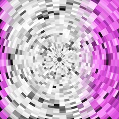 Purple silver geometries, pink circular abstract background