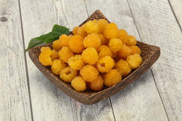 Sweet ripe tasty yellow raspberry