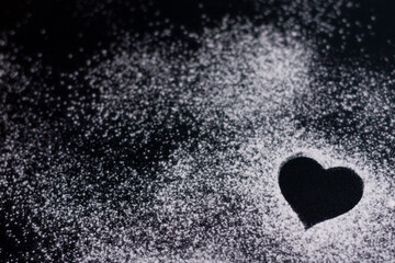 Figure in the shape of a heart on a white background.
