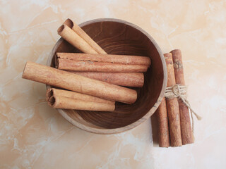 cinnamon sticks on a table