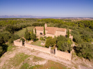 Fototapeta premium iglesia de Castellitx de la Pau, termino de Algaida , Mallorca, balearic islands, Spain