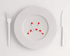 Teller, Gesicht traurig