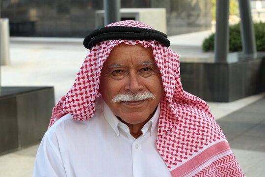 Arabic grandfather wearing a turban