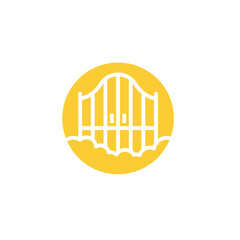 Heaven gate button icon. Clipart image isolated on white background.