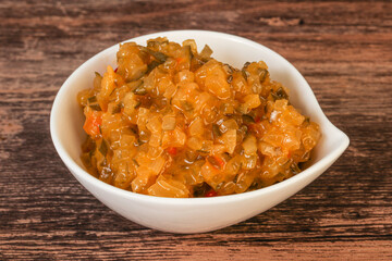 Relish sauce with cucumbers and mustard