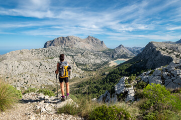 Fototapeta premium escursion de los tres miles, Paraje natural de la Serra de Tramuntana, Mallorca, balearic islands, Spain