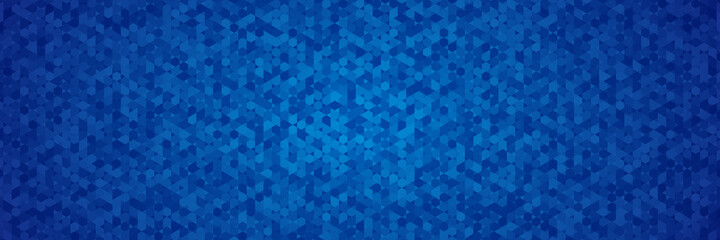 Fototapeta na wymiar Blue triangle polygonal mosaic abstract banner background