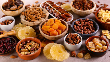 assorted of nuts and dried fruits