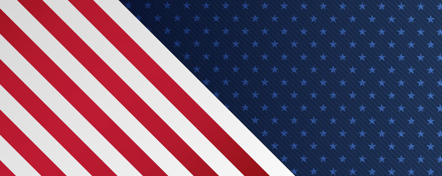 American flag ribbon abstract color background vector 