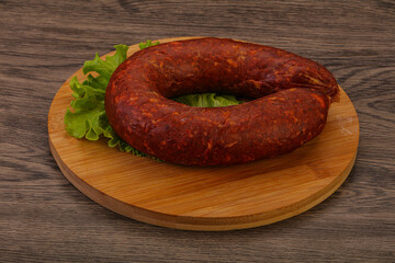 Krakowska sausage over the board