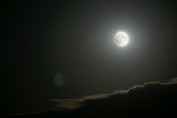 Clear moonlit night sky
