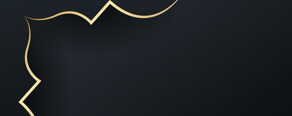 Gold black abstract islamic background