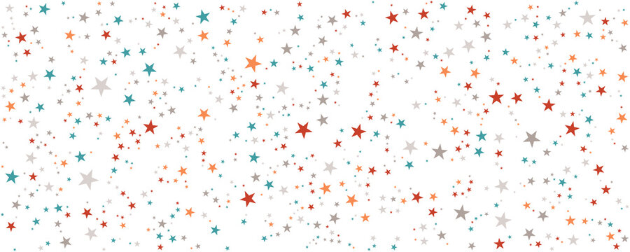 Seamless confetti stars background for christmas time and doodle for kids