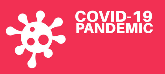 Fototapeta na wymiar Covid-19 Pandemic with virus logo on a colourful background