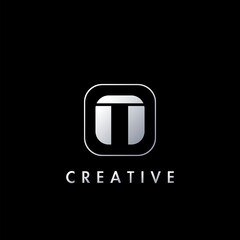 Simple Negative Space Initial Letter T Logo Icon Vector Design