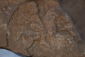estela funeraria  decorada con figura de un jinete, Borobia, museo Numantino de Soria, Soria, Comunidad Autónoma de Castilla, Spain, Europe