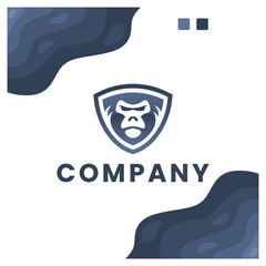 monkey , shield ,protect , logo design inspiration