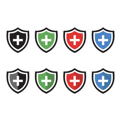 Medical health protection shield icon