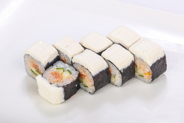 Japanese roll with salmon and cheese
