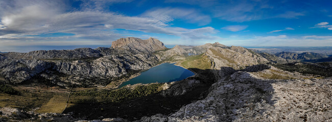 Cuber and Gorg Blau,  reservoirs, Puig Major 1445 m. Fornalutx, Mallorca, Balearic Islands, Spain