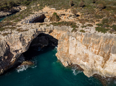 Cueva del Pont, Cala Varques, Manacor, Mallorca, Balearic Islands, Spain