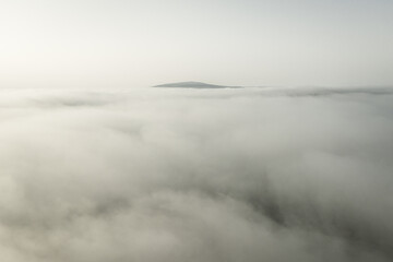 View Above Heavy Fog at Autumn
