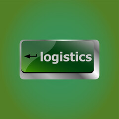 logistics words on laptop keyboard, business concept