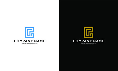 Modern unique creative minimal fashion brands black and white color PG GP P G initial based letter icon logo.