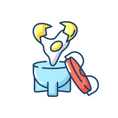 Coddler RGB color icon. Soft boiled eggs. Boiling recipe ingredient. Kitchen tool. Household appliance for cookery. Culinary utensil. Cooking nutrient food. Isolated vector illustration