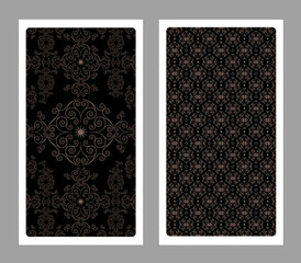 Tarot back card in vintage gothic style vector with ornamental elements