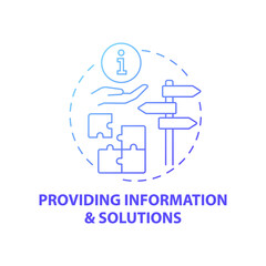 Providing information and solutions concept icon. Business consulting stage idea thin line illustration. Growth planning, forecasting. Identifying problems. Vector isolated outline RGB color drawing