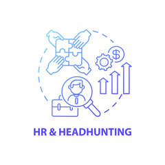 HR and headhunting concept icon. Top business consulting service idea thin line illustration. Human resources. Recruiting top talent. Executive search firm. Vector isolated outline RGB color drawing