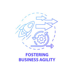 Fostering business agility concept icon. Business consulting task idea thin line illustration. Customer centricity. Developing finance staff skills. Vector isolated outline RGB color drawing
