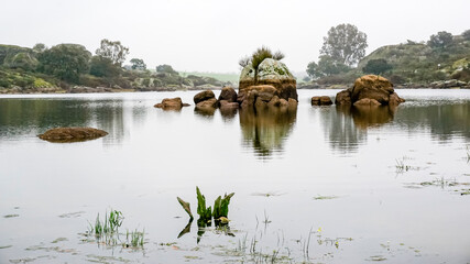 Los Barruecos, granite formations and ponds with great animal diversity in a natural monument in Extremadura