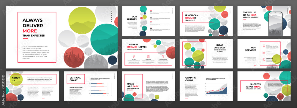 Canvas Prints modern powerpoint presentation templates set. use for modern keynote presentation background, brochu