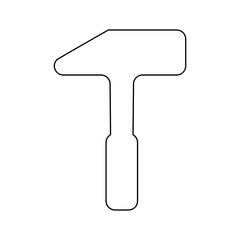 hammer symbol isolated on white