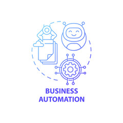 Business automation concept icon. Digital consulting idea thin line illustration. Business process management. Minimizing costs, increasing efficiency. Vector isolated outline RGB color drawing