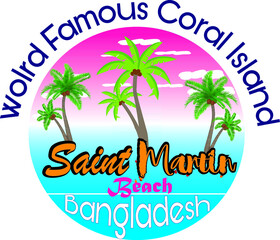 Saint Martin Beach T-shirt design | summer holiday /vacation mood beach design | world famous coral Beach